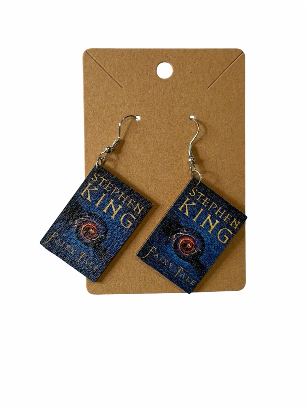 Fairy Tale Book Cover Drop Earrings - Blue